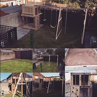 Designed and constructed timber climbing frame